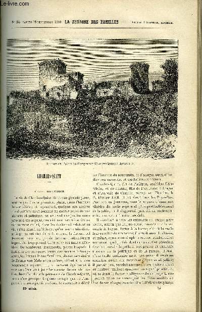 LA SEMAINE DES FAMILLES 22EME ANNEE N25 - CHARLES-QUINT DE L. DUSSIEUX, CURIOSITES D'HISTOIRE NATURELLE DE SYLVAIN, FLESSINGUE DE A. LIONEL, ALBERTE DE ZENAIDE FLEURIOT, LA CLEF DES SONGES DE A. DE CHAUVIGNE, SONGERIES D'UN ERMITE DE DICKSON.