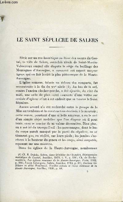 BULLETIN MONUMENTAL 100e VOLUME DE LA COLLECTION N1 ET 2 - LE SAINT SEPULCRE DE SALERS PAR PIERRE QUARRE