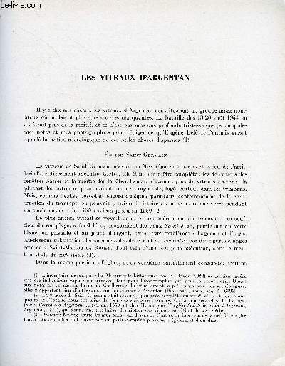 BULLETIN MONUMENTAL 113e VOLUME DE LA COLLECTION N4 - LES VITRAUX D'ARGENTAN PAR JEAN LAFOND