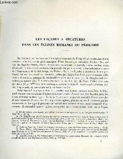 BULLETIN MONUMENTAL 118e VOLUME DE LA COLLECTION N2 - LES FACADES A ARCATURES DANS LES EGLISES ROMANES DU PERIGORD PAR JEAN SECRET