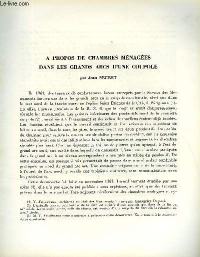 BULLETIN MONUMENTAL 125e VOLUME DE LA COLLECTION N2 - A PROPOS DES CHAMBRES MENAGEES DANS LES GRANDS ARCS D'UNE COUPOLE PAR JEAN SECRET