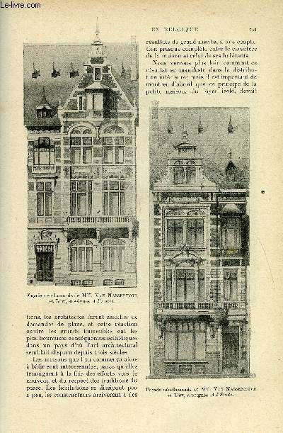LE MONDE MODERNE TOME 10 - L'ARCHITECTURE DOMESTIQUE EN BELGIQUE