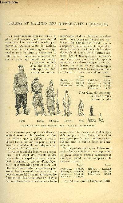 LE MONDE MODERNE TOME 15 - ARMEES ET MARINES DES DIFFERENTES PUISSANCES