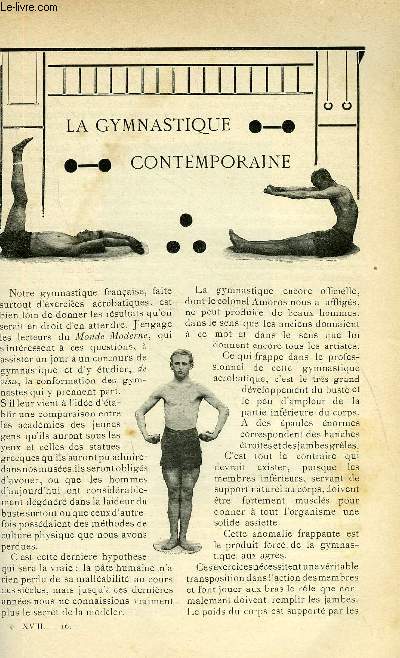 LE MONDE MODERNE TOME 18 - LA GYMNASTIQUE CONTEMPORAINE