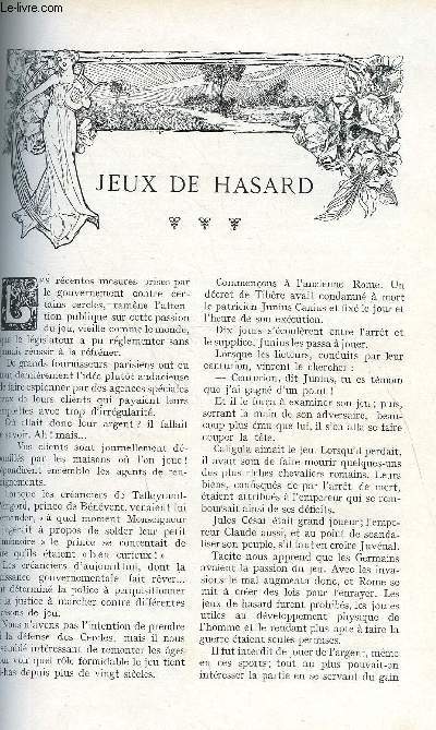 LE MONDE MODERNE TOME 25 - JEUX DE HASARD