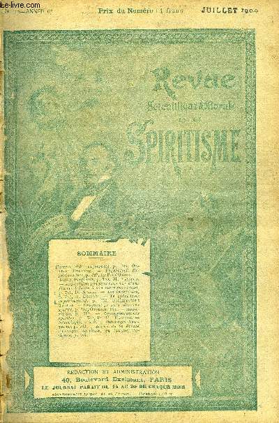 REVUE SCIENTIFIQUE ET MORALE DU SPIRITISME 6e ANNEE N1 - L'Orthodoxie Scientifique et le Spiritisme.. Gabriel Delanne.L'identit des Esprits.. Oxon Stainton Moses. L'immortalit de l'me et la philosophie allemande (suite et fin).. Firmin Ngre.