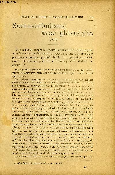 REVUE SCIENTIFIQUE ET MORALE DU SPIRITISME 7e ANNEE N8 - Somnambulisme'avec glossolalie. Gabriel DelanneUne enqute sur l'Au-Del. T. Tonoeph.Eusapia Paladino Ernesto BozzanoConseils de l'Au-del. Gnral A..Thaumaturgie compare. Firmin