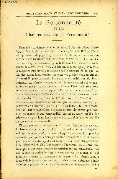 REVUE SCIENTIFIQUE ET MORALE DU SPIRITISME 10e ANNEE N12 - La Personnalit et les changements de la personnalit .. Gabriel DELANNE.Les Matrialisations de la villa Carmen Carmencita Noel. L'volution du Christianisme Rosen-Dufaure .