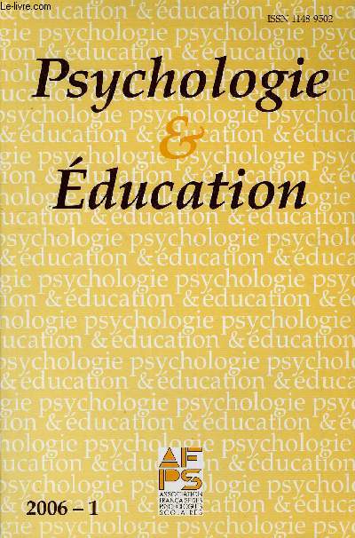 PSYCHOLOGIE & EDUCATION N1 - Charles Gardou : De la loi  sa mise en actes. Eric Graff : Les effets possibles de la loi sur le handicap. Aide a l'adaptation et a l'intgration scolaire, le role du psychologue  l'cole, des exemples de pratiques.
