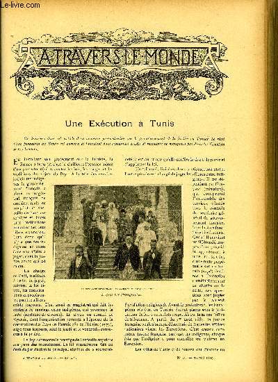 A TRAVERS LE MONDE N 20 - Une excution a Tunis, Russes et Anglais en Chine - Leur accord officiel, Le chemin de fer de la guine anglaise, Monstruosits vgtales hrditaires et leur culture, L'armement des Iles Chausey