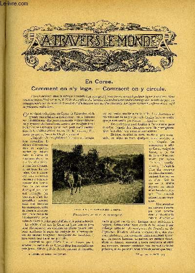 A TRAVERS LE MONDE N 35 - En Corse - Comment on s'y loge - Comment on y circule, Diminution de l'migration allemande, Une mission francaise en Tripolitaine, Une vice royaut russe en Extreme-Orient, La situation du Klondyke en 1902, Le dveloppement