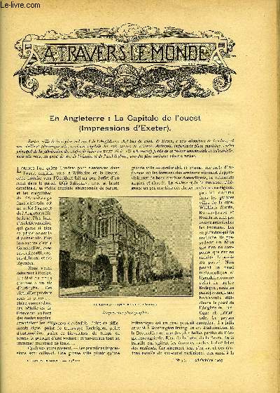 A TRAVERS LE MONDE N 43 - En Angleterre : La capitale de l'ouest, La tlgraphie sans fil et les arbres, Aux envirions de Sydney - Les grottes de Jnolan, Le dtroit de Panama, Comment les tudiants amricains emploient leurs vacances, Les deux monuments