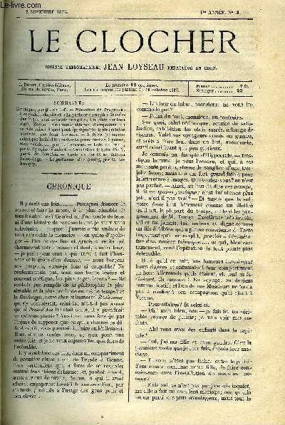 LE CLOCHER N 4 - Mmoires de Propre a Rien (suite), chapitre II : le pcheur de noys, Grandes clarts que peut contenir une gifle, Un intrieur bien rgl, Moyen trs homoeopathique d'empcher un mari de boire, A quoi peut, quelque fois, tenir certaine