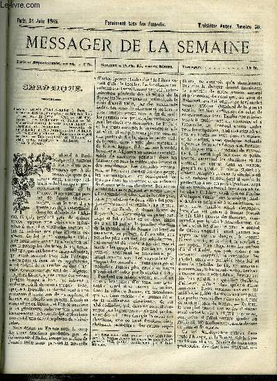 LE MESSAGER DE LA SEMAINE N 30 - Un secret avec Dieu VIII par Raoul de Navery, Rcits sur l'histoire de France (suite) par E. Chauffard, La religion par R. de N, Agriculture, histoire d'une ferme normande (suite) par le baron de Montreuil