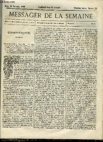 LE MESSAGER DE LA SEMAINE N 51 - Les hosties crucifies (suite) par Raoul de Navery, La caverne du tigre, Agriculture, histoire d'une ferme normande (suite) par le baron de Montreuil