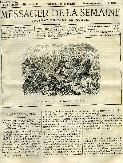 LE MESSAGER DE LA SEMAINE N 1000 - La situation religieuse en Angleterre (suite) par Xavier Roux, la Moricire (suite) par Lucien d'Ansafray, L'homm rouge (suite) par Gabrielle d'Ethampes, Stances par Marie Jenna, Les arbres fruitiers en Algrie, Penses