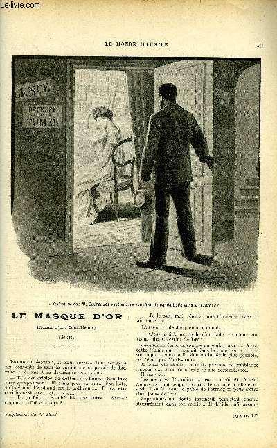 LA FEMME ET LE MONDE - SUPPLEMENT DU N 2348 - Le masque d'or (suite) par Charles Esquier, Chant de bergres pour piano et violon, musique de M. Jules Noble