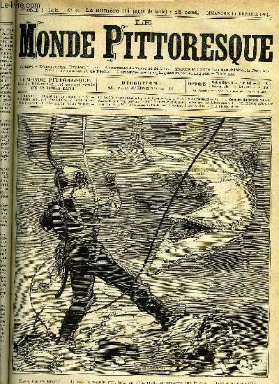 LE MONDE PITTORESQUE TOME TROISIEME N 59 - Happ par un requin par W, M. Paul Soleillet et la socit franaise d'Obock par Paul Soleillet, Le diamant par Victor Meunier, La cote d'or et l'Achanty par J. Prost, A travers l'Albanie - impressions de guerre