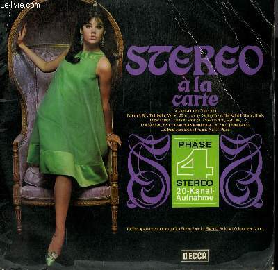 DISQUE VINYLE 33T STEREO A LA CARTE. MACK THE KNIFE / HELLO DOLLY / LA CUCARACHA / JAMBALAYA / MALAGUENA / OPUS ONE / EL MANICERO /  C'EST SI BON /  SUMMERTIME / LA DANZA...