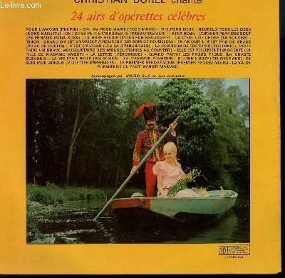 DISQUE VINYLE 33T  24 AIRS D'OPERETTES CELEBRES. NINA ROSA / POUR L4AMOUR / OH: MA ROSE MARIE / THE POUR DEUX / HEUREUX TOUS LES DEUX / ELLE EST TELLEMENT INNOCENTE / LA CHANSON D4AMOUR / QUAND PARMI LES FROUS FROUS / SI J'AIME SUZY ....