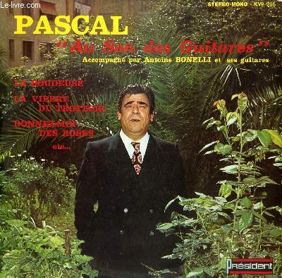 DISQUE VINYLE 33T  AU SON DES GUITARES. LA BOUDEUSE / LA VIPERE DU TROTTOIR / DONNEZ MOI DES ROSES / UNE ROSE, UNE GUITARE / O TRADITORE / PICCINA BAMBINA / SUR UN ACCORD DE GUITARE / LA COMPLAINTE CORSE / TCHI TCHI...