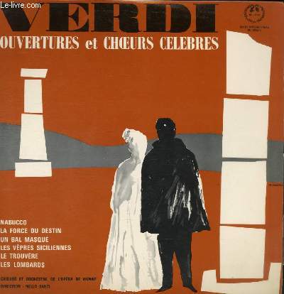 DISQUE VINYLE 33T NABUCCO, LA FORCE DU DESTIN, UN BAL MASQUE, LES VEPRES SICILIENNES, LE TROUVERE, LES LOMBARDS.
