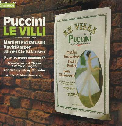 DISQUE VINYLE 33T LE VILLI (OPERA-BALLET EN DEUX ACTES).
