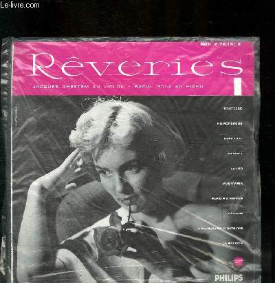 DISQUE VINYLE 33T TRISTESSE, HUMORESQUE, BERCEUSE, MENUET, LARGO, AVE MARIA, PLAISIR D'AMOUR, REVERIE, CHANSON DE PRINTEMPS, LA PALOMA.