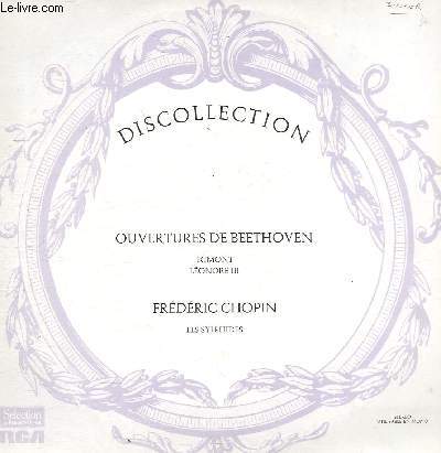 DISQUE VINYLE 33T  EGMONT, LEONORE III, LES SYLPHIDES.