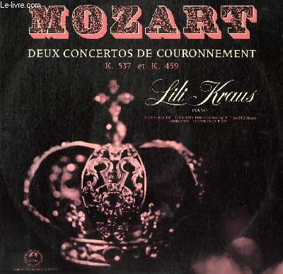 DISQUE VINYLE 33T DEUX CONCERTOS DE COURONNEMENT.