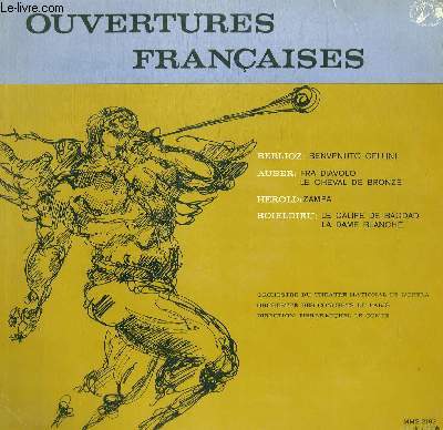 DISQUE VINYLE 33T FRA DIAVOLO PAR AUBER, LE CHEVAL DE BRONZE PAR AUBER, LA DAME BLANCHE PAR BOIELDIEU, LE CALIFE DE BAGDAD PAR BOIELDIEU, ZAMPA PAR HEROLD.