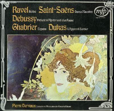 DISQUE VINYLE 33T BOLERO, DANSE MACABRE, L'APPRENTI SORCIER, ESPANA, PRELUDE A L'APRES-MIDI D'UN FAUNE.