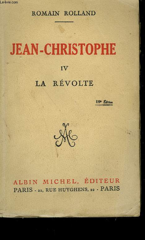 JEAN CHRISTOPHE. TOME 4: LA REVOLTE.