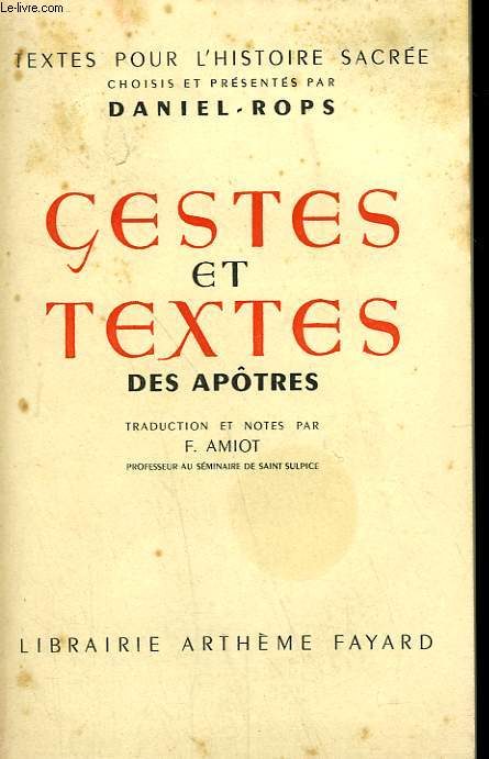 GESTES ET TEXTES DES APOTRES.