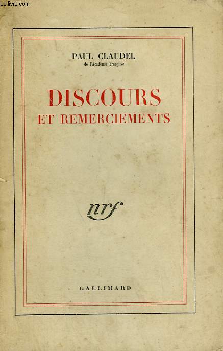DISCOURS ET REMERCIEMENTS.