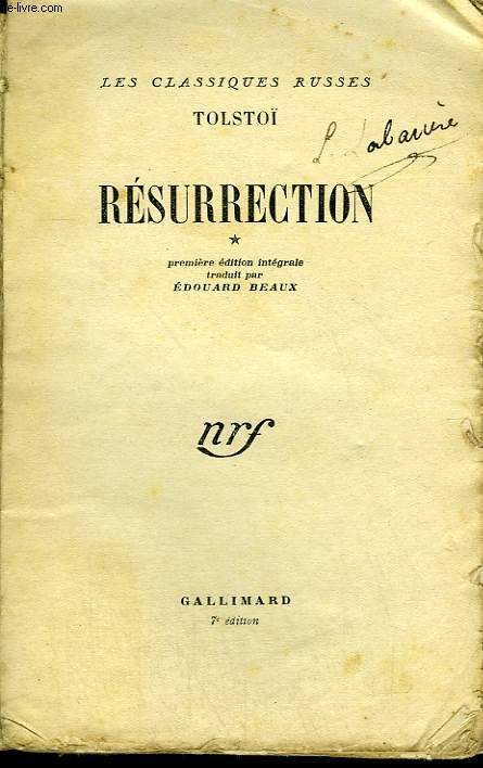 RESURRECTION. TOME 1.