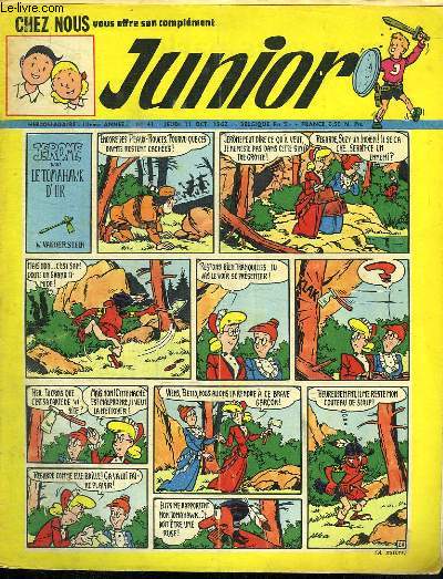 JUNIOR N 41. 11 OCTOBRE 1962.  JEROME DANS LE TOMAHAWK D OR.