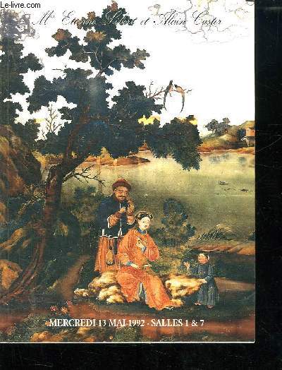 CATALOGUES DE VENTES AUX ENCHERES DU MERCREDI 13 MAI 1992 A 14 H CHEZ DROUOT. DESSINS ET TABLEAUX ANCIENS, FAIENCES, PORCELAINES, ART DECO, OBJETS DE VITRINE, PAPIER PEINT...