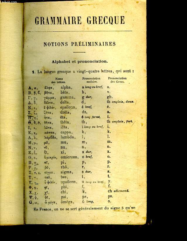 GRAMMAIRE GRECQUE.