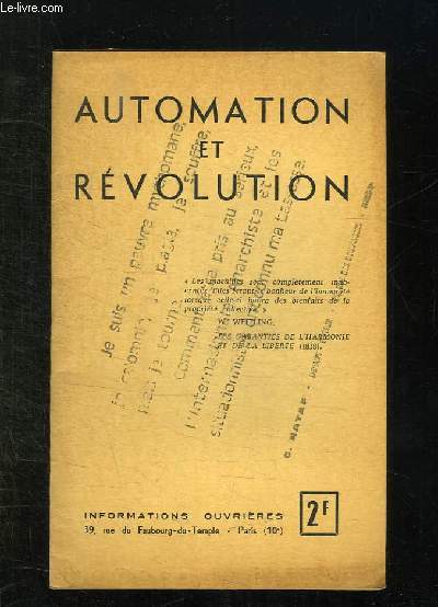 AUTOMATION ET REVOLUTION.