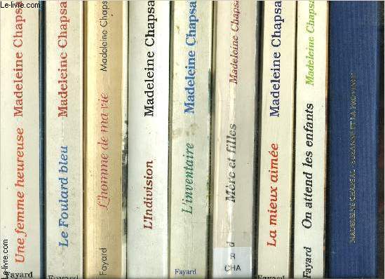 1 LOT DE 12 LIVRES: LES AMOUREUX- L EMBELLISSEUR- LA FEMME EN MOI- UNE FEMME HEUREUSE- LE FOULARD BLEU- L HOMME DE MA VIE- L INDIVISION- L INVENTAIRE- MERE ET FILLES- LA MIEUX AIMEE- ON ATTEND LES ENFANTS- SUZANNE ET LA PROVINCE.