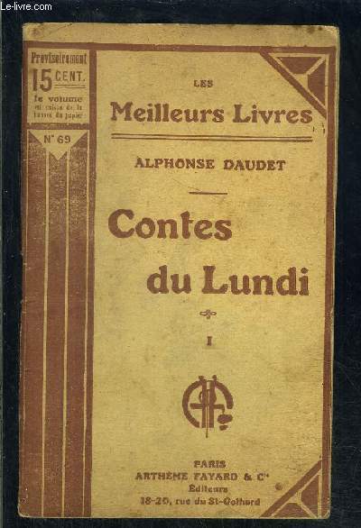 CONTES DU LUNDI- TOME 1- VENDU SEUL