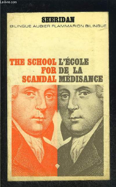 L ECOLE DE LA MEDISANCE- COLLECTION BILINGUE AUBIER N20