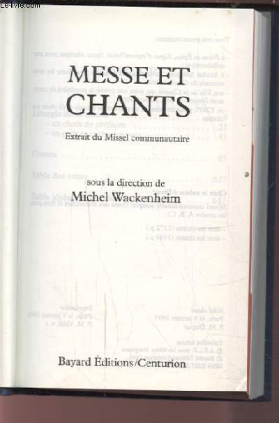 MESSE ET CHANTS - EXTRAIT DU MISSEL COMMUNAUTEIRE.