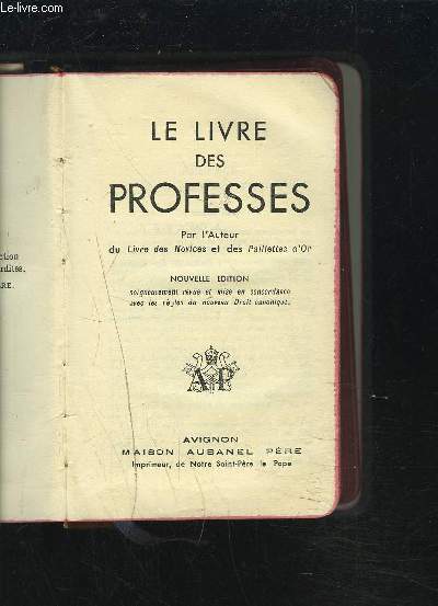 LE LIVRE DES PROFESSES.