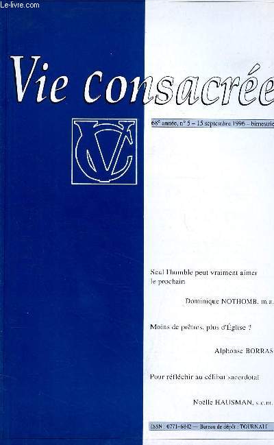 VIE CONSACREE N5-68E ANNEE - 15 SEPT 96 :