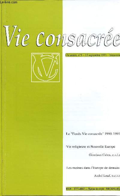 VIE CONSACREE N5-63E ANNEE - 15 SEPT 91 : Le 