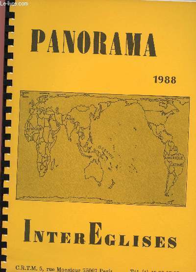 PANORAMA INTEREGLISE 1988 :  A travers les publications sur la mission / Inculturation ou libration, un malentendu thologique, par L. Museka,etc