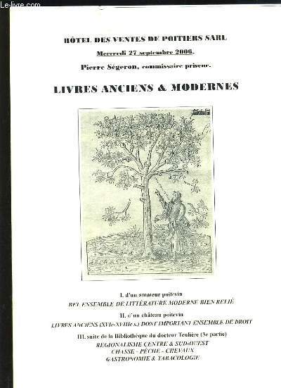 CATALOGUE : LIVRES ANCIENS & MODERNES