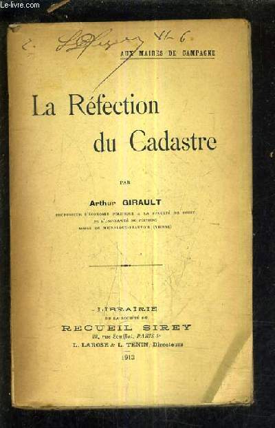 LA REFECTION DU CADASTRE.
